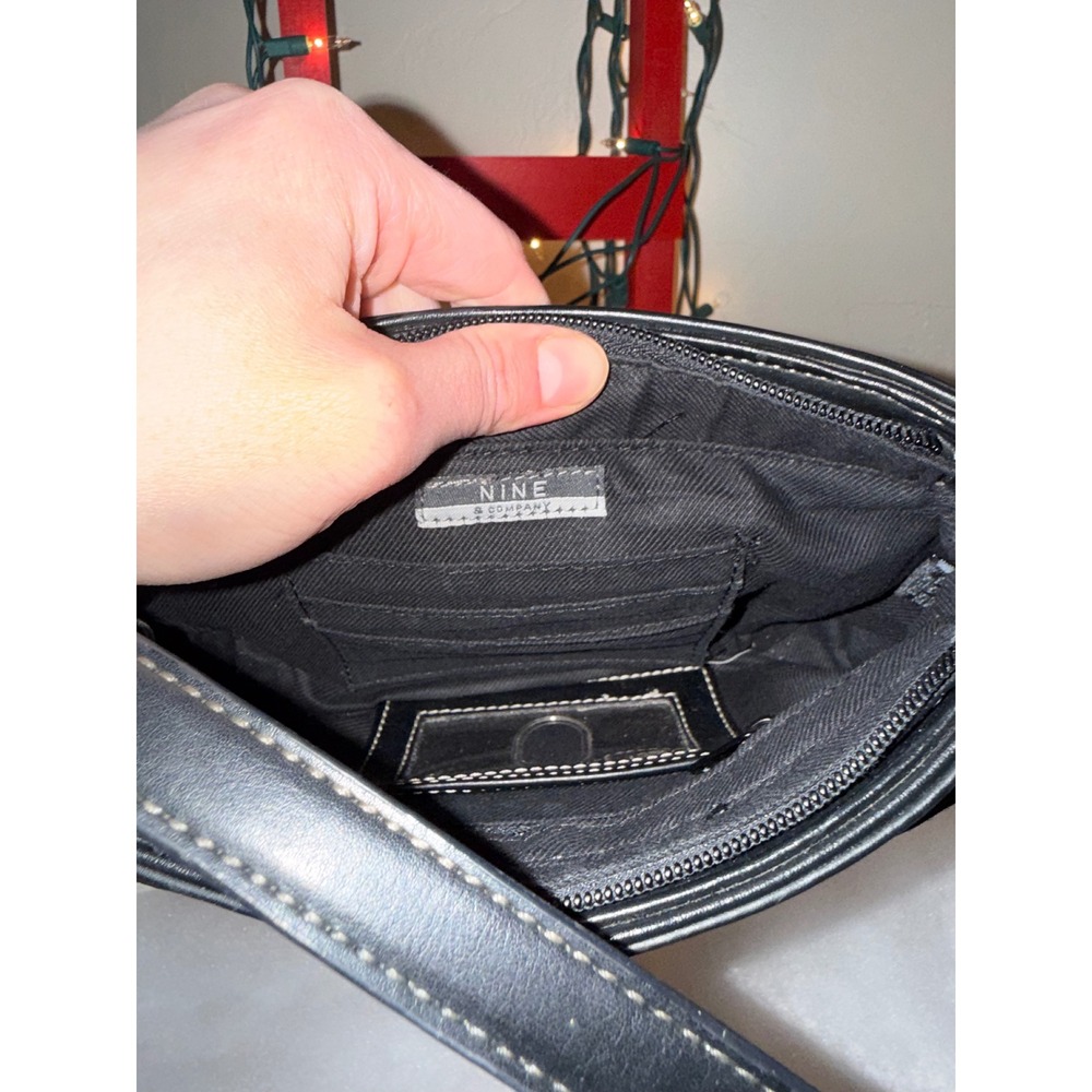 Nine & Company Black Faux Leather Shoulder Bag Small Purse - Picture 8 of 11